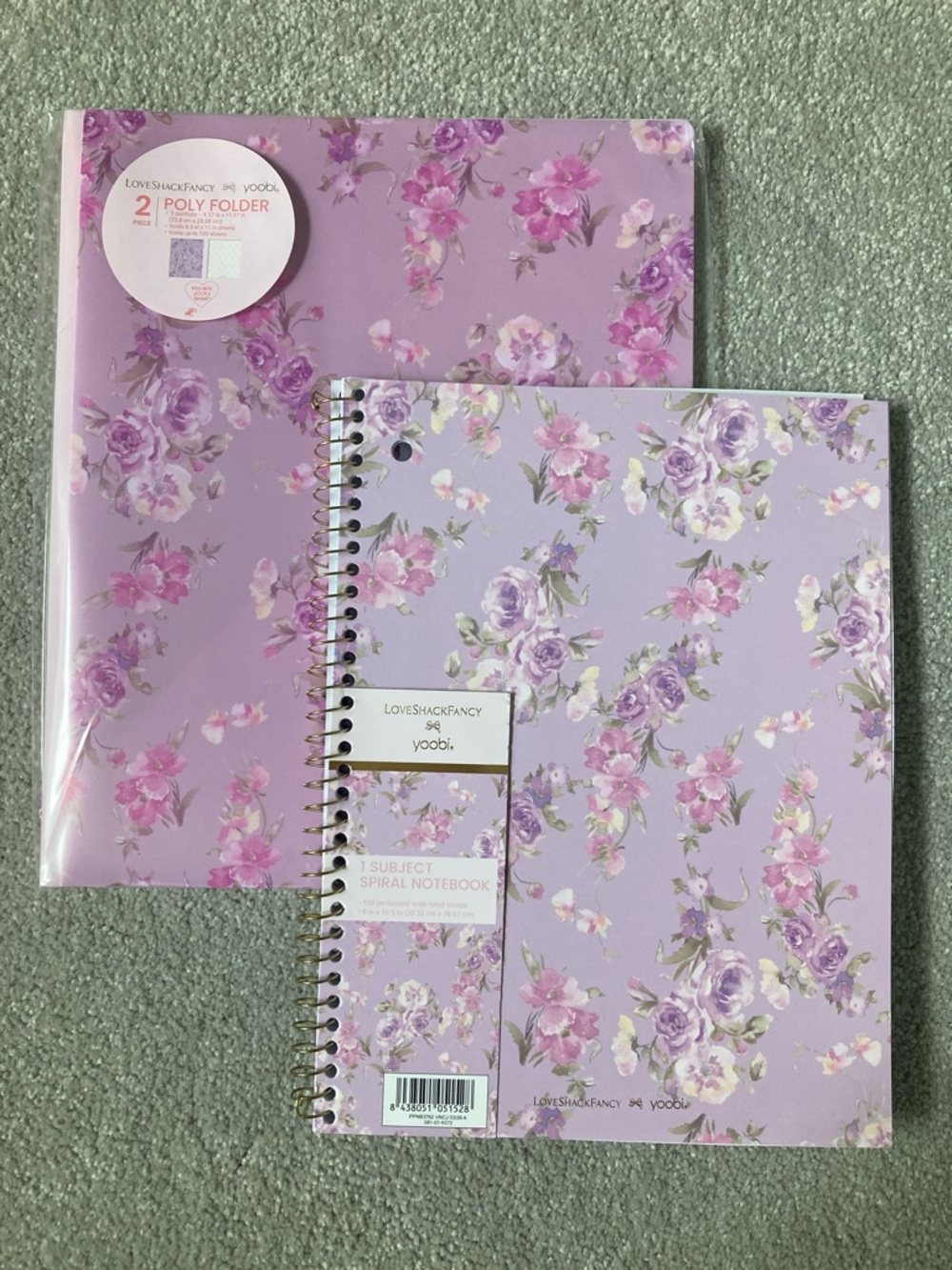 IN-HAND | LoveShackFancy x Target Yoobi Spiral Notebook & Set of 2 Poly Folders